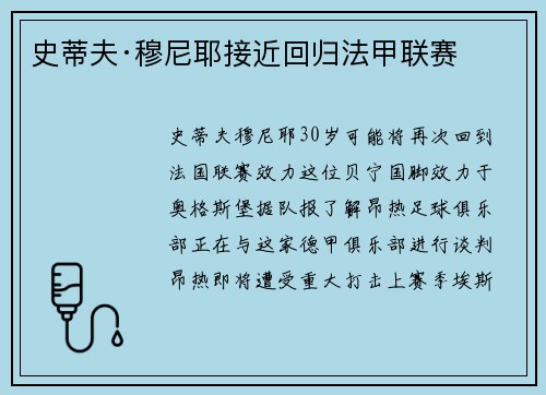 史蒂夫·穆尼耶接近回归法甲联赛